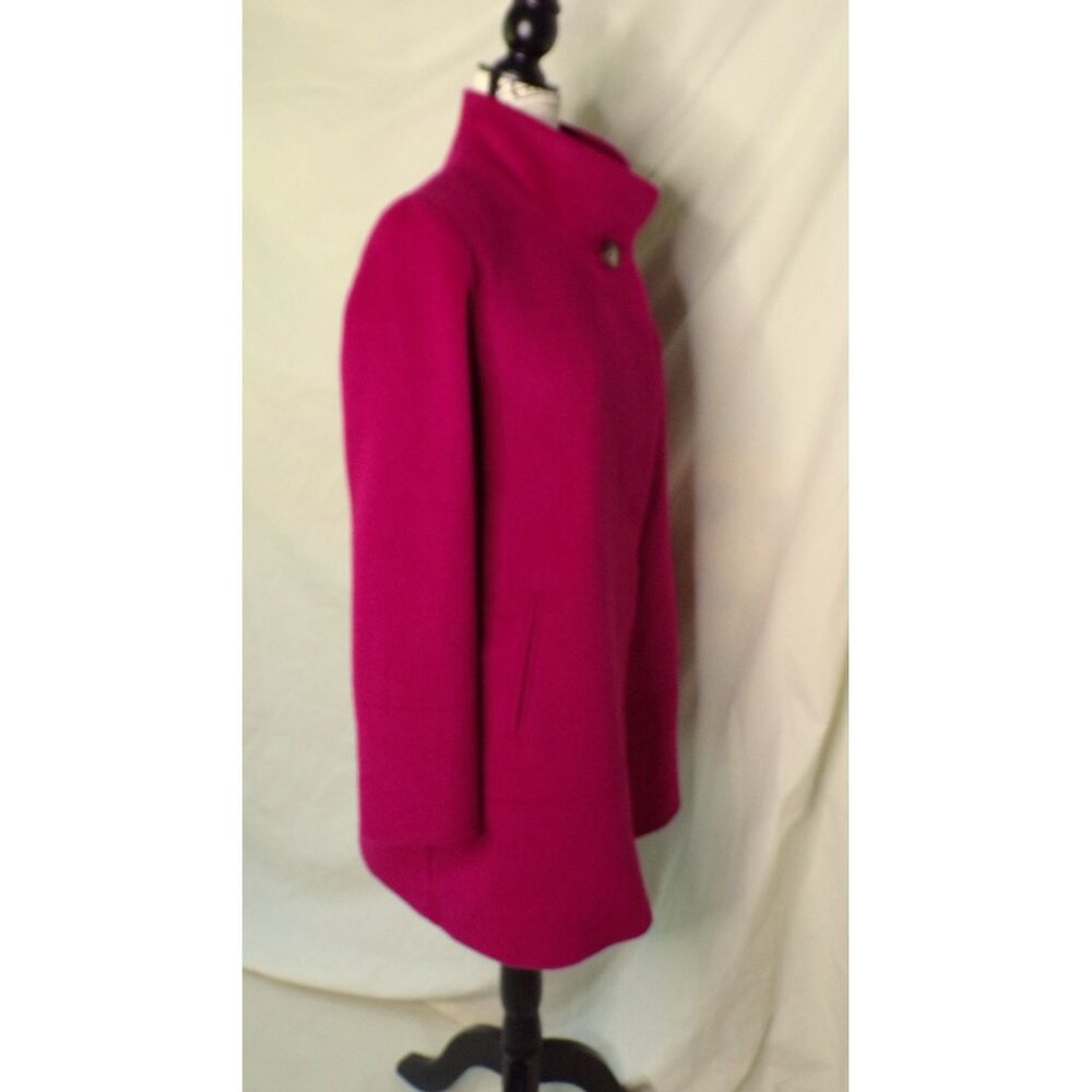 🆕FLEURETTE Wool Stand Collar Car Coat Currant 4 - Picture 4 of 12